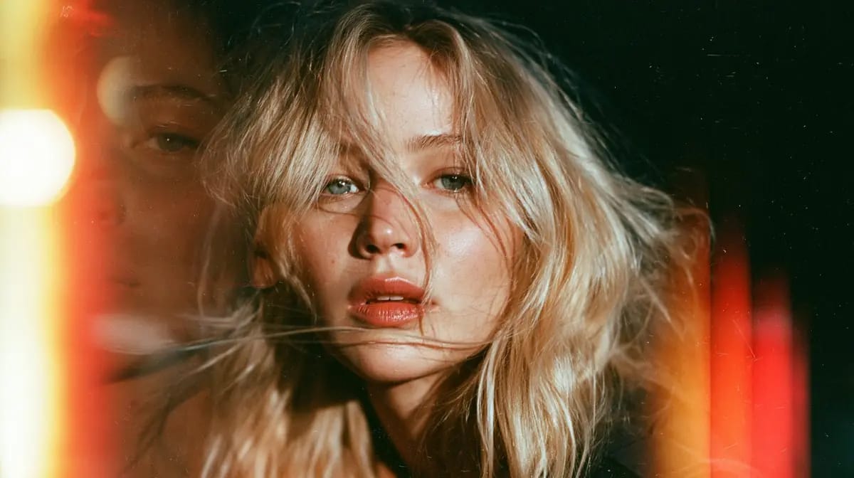 Stereoscopic photo of Jennifer Lawrence
