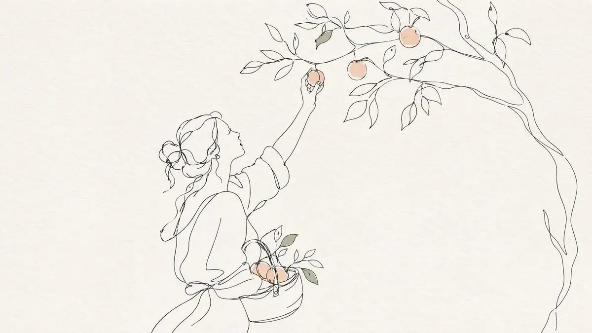 Elegant botanical monoline illustration of Subject