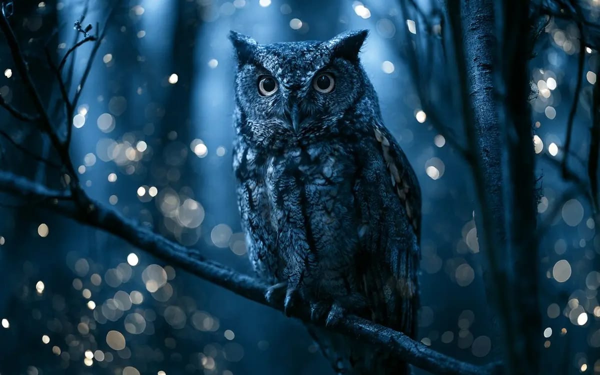 An Enchanted Forest scene with Subject surrounded by Firefly