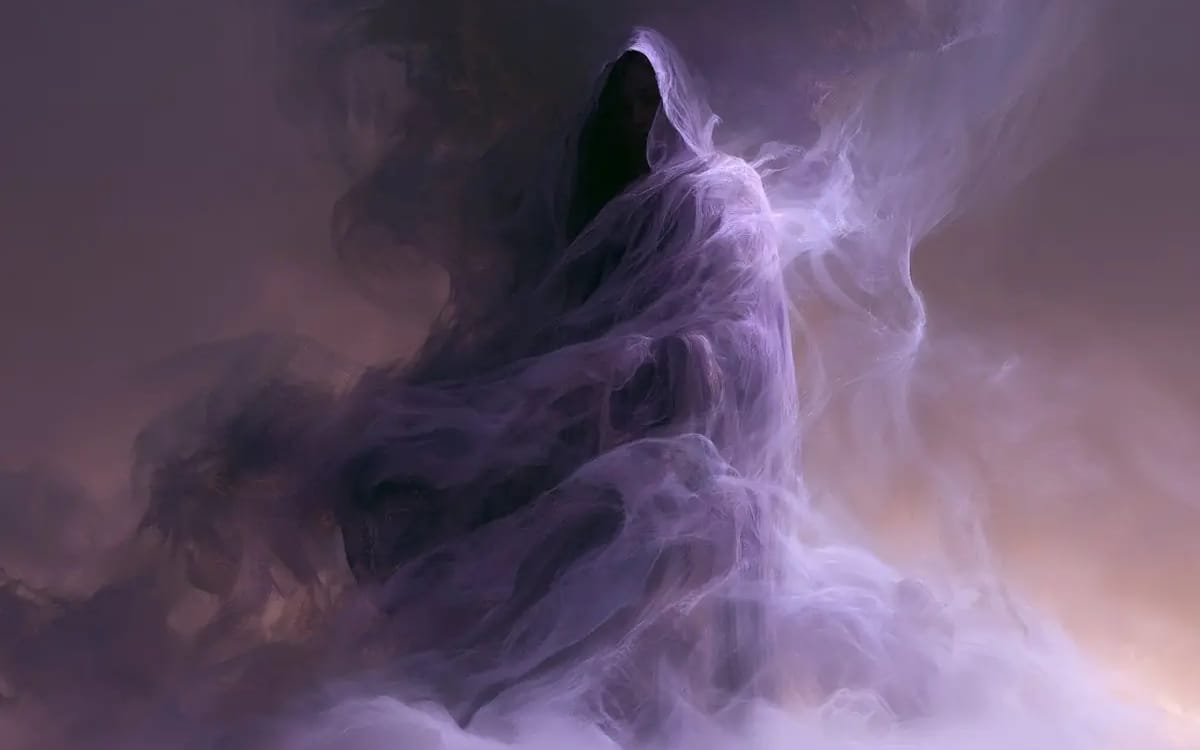 Subject emerging through a Whispered Phantom Veil