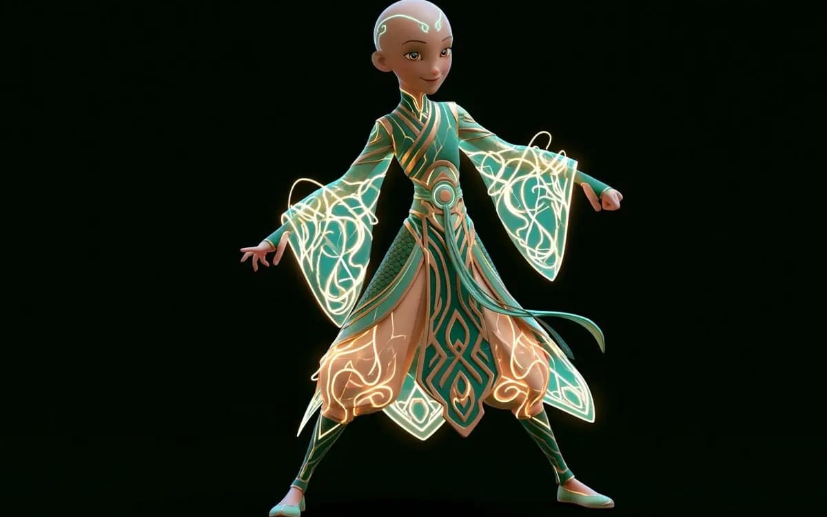 Character , Pixar-inspired 3D animation style