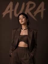 Ultra-realistic editorial fashion portrait of a confident