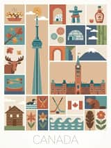 Create a square vintage travel poster of Country Or Place
