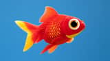 Super macro close-up of goldfish eye with vivid red orange