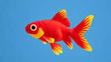Super macro close-up of goldfish eye with vivid red orange