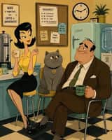 Mid-century theatrical cartoon still featuring Character