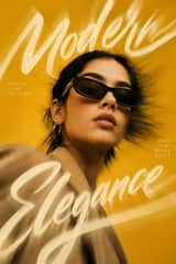 Create a high-end editorial fashion poster inspired