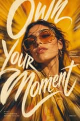 Create a high-end editorial fashion poster inspired