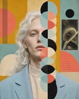 Create a contemporary editorial collage portrait