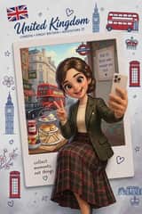 Create a cute 3D animated travel-themed Polaroid