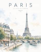 Minimalist watercolor travel poster illustration of Location