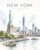 Minimalist watercolor travel poster illustration of Location