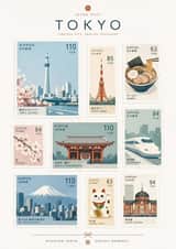 Create a premium commemorative postage-stamp collection