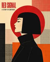 Editorial poster featuring CHARACTER in strict left-facing
