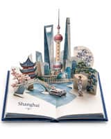 Create a premium travel pop-up book artwork of DESTINATION