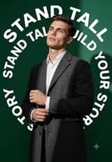 Full-body studio shot of an American white man with sharp