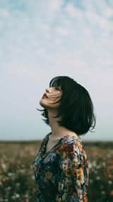 Cinematic minimalist portrait of a beautiful young East