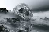 Subject envisioned in a Black and White Surreal Landscape