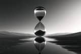 Subject envisioned in a Black and White Surreal Landscape