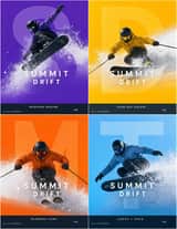 Create an ultra-premium 2x2 winter-sports campaign poster