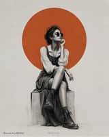 Create an ultra-premium contemporary fashion-art poster