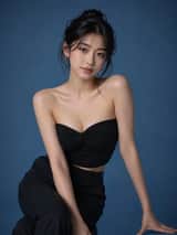 Ultra-realistic studio fashion portrait of a cute