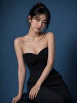 Ultra-realistic studio fashion portrait of a cute