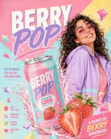 Pastel pop advertising illustration of Human beside a tilted