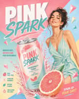 Pastel pop advertising illustration of Human beside a tilted