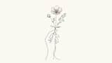 Elegant botanical monoline illustration of Subject