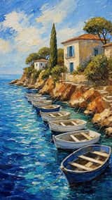 An exquisite impressionistic oil painting of a small