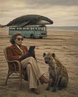 Surreal cinematic vintage photograph of a calm