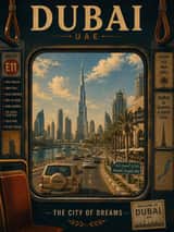 Create a collection of vintage retro travel posters