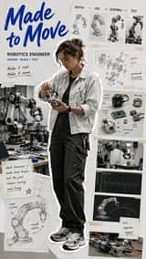 Create a 9:16 full-body editorial portrait poster