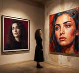 Cinematic Gallery Interior: Realism vs. Abstraction