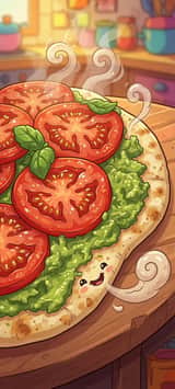 2D カートゥーン風ナン料理のアニメーション