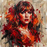 Abstract Expressionist Portrait with Chaotic Color Fields