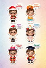 3D Kawaii Seasonal Sticker Sheet