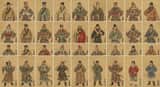 Water Margin top 30 characters grid in gongbi style