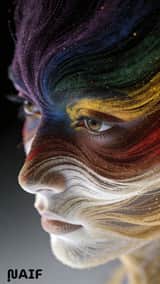 Abstract Fibonacci Particle Facial Features CGI Prompt