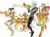 Band Illustration in a Hybrid Style of Moebius and Kim Jung Gi