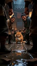 Cinematic cat action comedy prompt