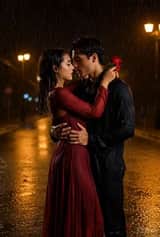 Cinematic Couple Dancing in Rain-2