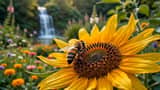 Recolección cinematográfica de néctar de abeja