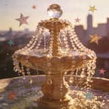 Crystal Fountain with Stars