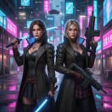 Cyberpunk Motorcycle Chase in Neon Megacity