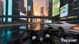 Invite de vidéo POV de moto Cyberpunk