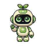 Mascot robot eco in pixel art