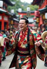 イーロン・マスクが和装で踊る動画生成プロンプト