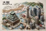 Embroidered 3D Isometric Cityscape Textile Art